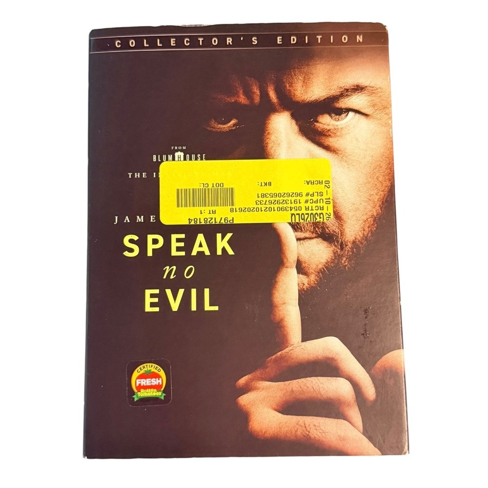 Blumhouse Speak No Evil DVD Collector Edition R Black Like New James McAvoy 2024